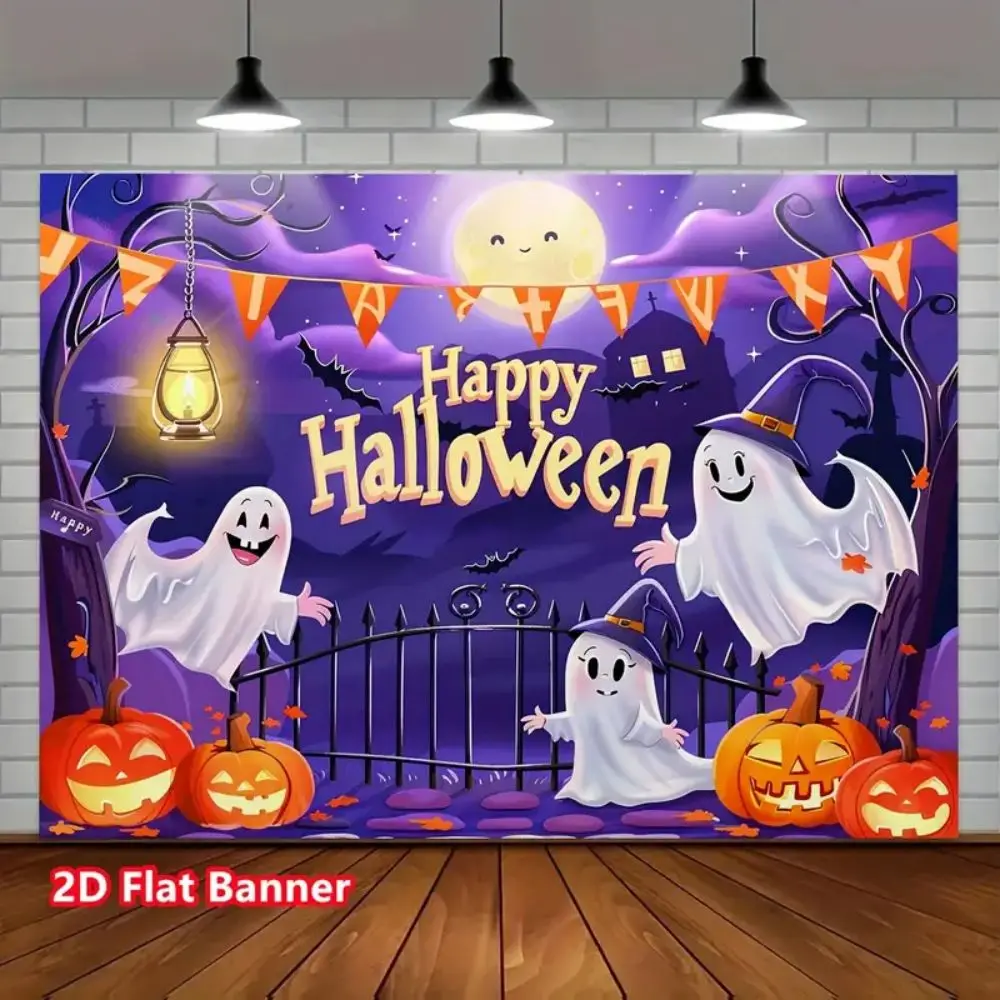 VIKAMA 2D-Halloween-Flachbanner, Fledermaus-Tapete, zum Aufhängen, Hintergrund, festliche Atmosphäre, Party-Dekoration