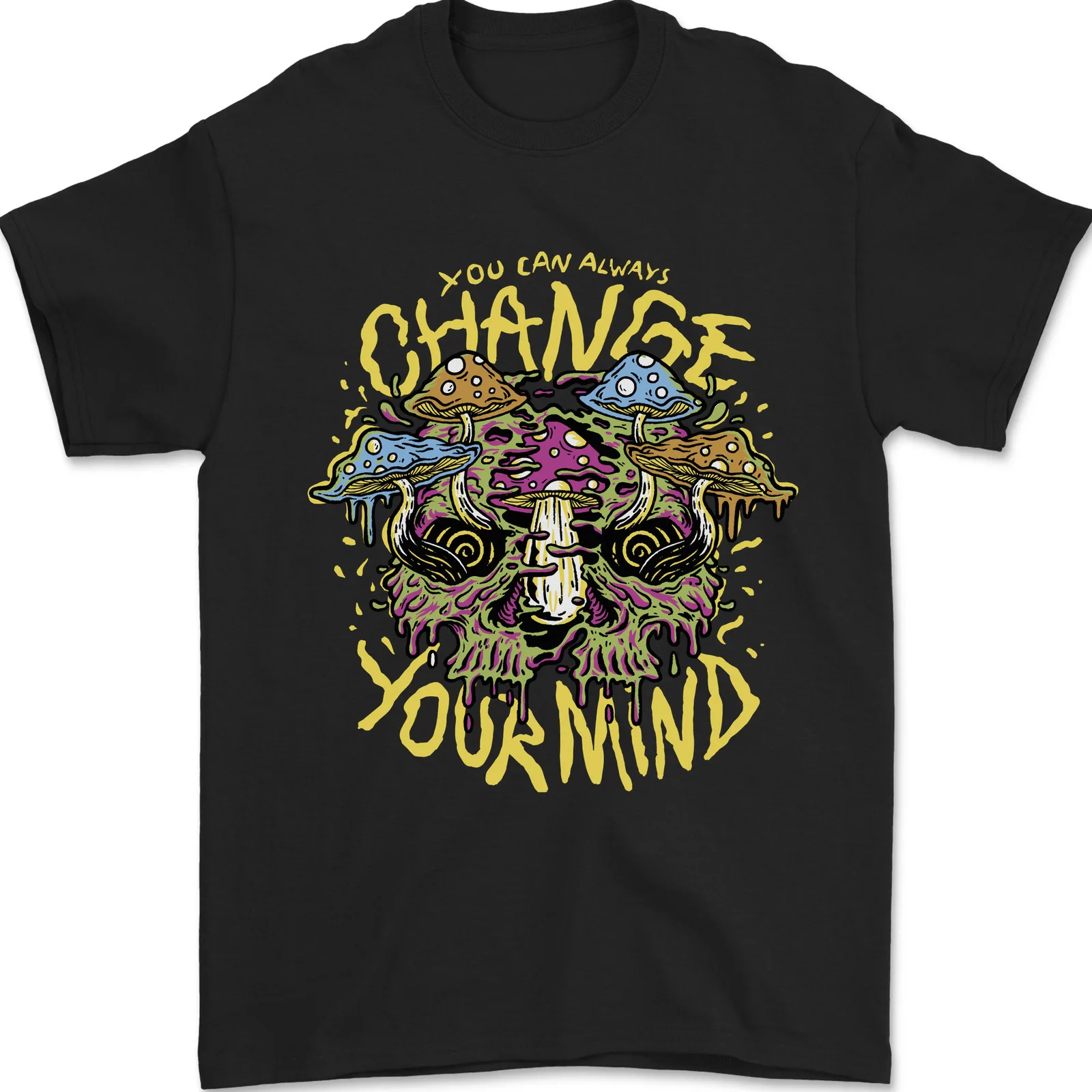 Change Your Mind Magic Mushrooms LSD Mens T Shirt 100 Cotton