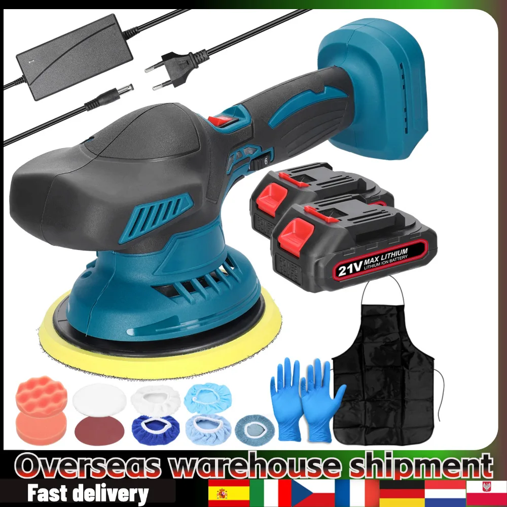 Cordless Polishing Grinding machine 220v Automotive Polisher 6 Gears of Speeds Adjustable Wood Metal Waxing Sanding Machine