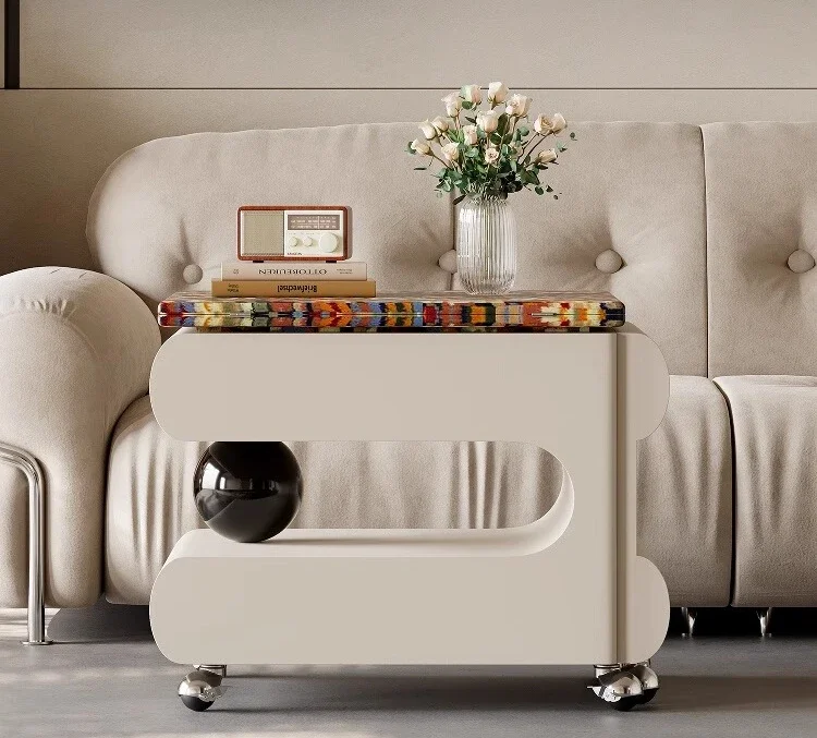 

Передвижной складной журнальный столик. Многофункциональный креативный выдвижной столик на тележке.