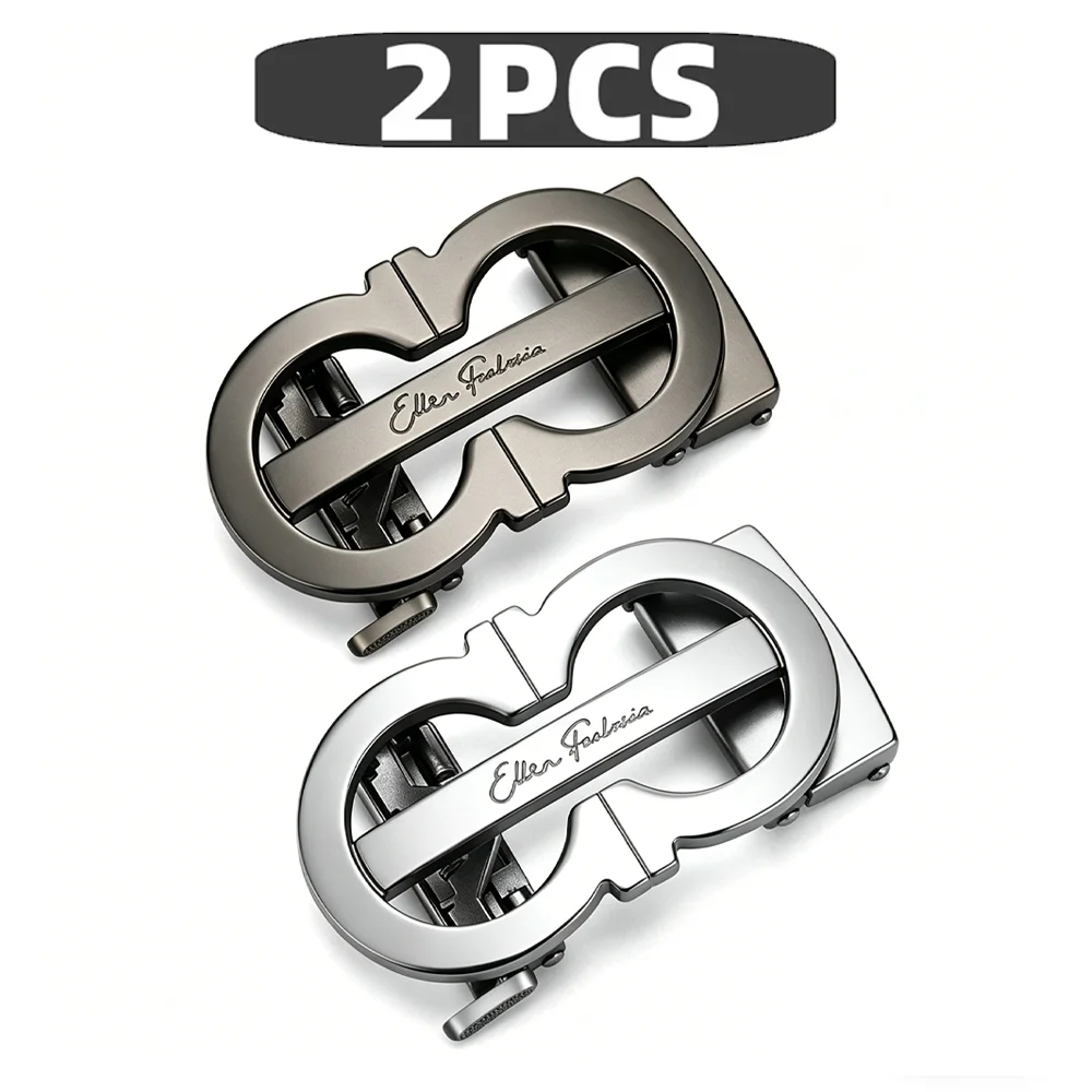 Alloy Automatic Ratchet Belt Buckle 3.5cm, Wear Resistant Replacement Buckle for 3.2-3.5cm Wide Men Belt Strap