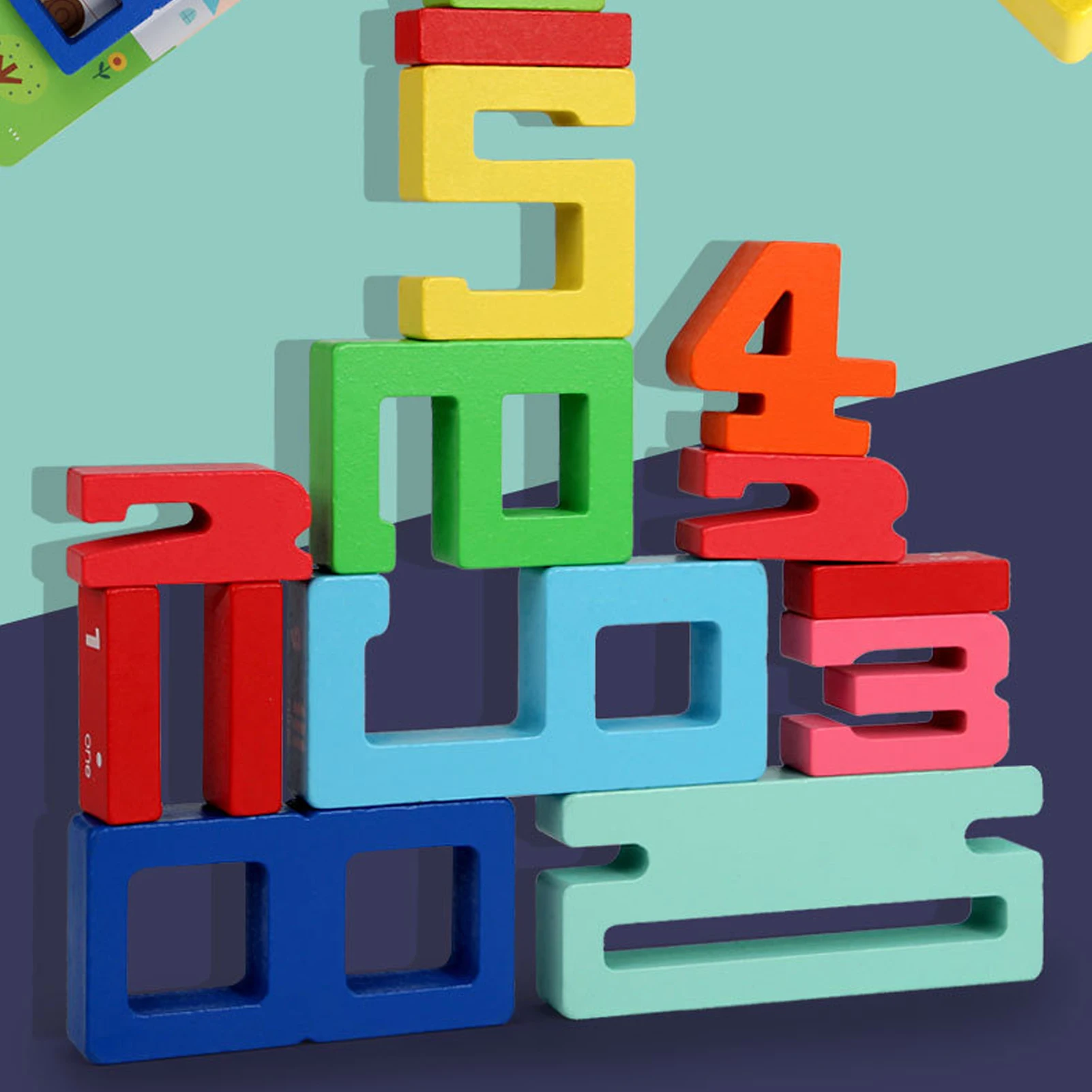 Digit Blocks 1-10 Numbers Wooden Stacking Block Learning Activities for Fine Motor Skills Counting Toy for Kids Aged 3