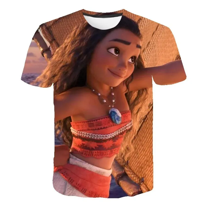 Moana 3D Printed Children\'s T-shirt Fashion Cute Cartoon Girl T-shirt