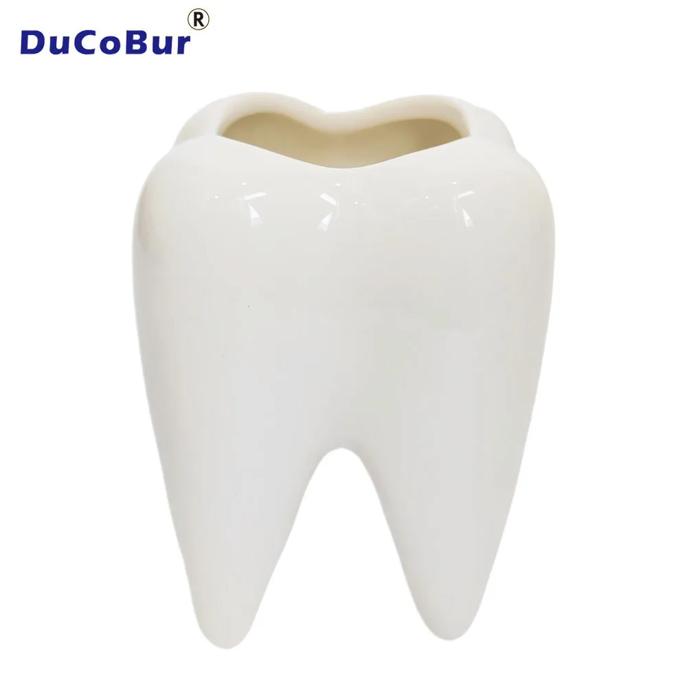 Dental Creativity Funny Big White Tooth Shape Pen Holder Toothbrush Cup Sundries Storage Desktop Ornaments Dental Storage Box