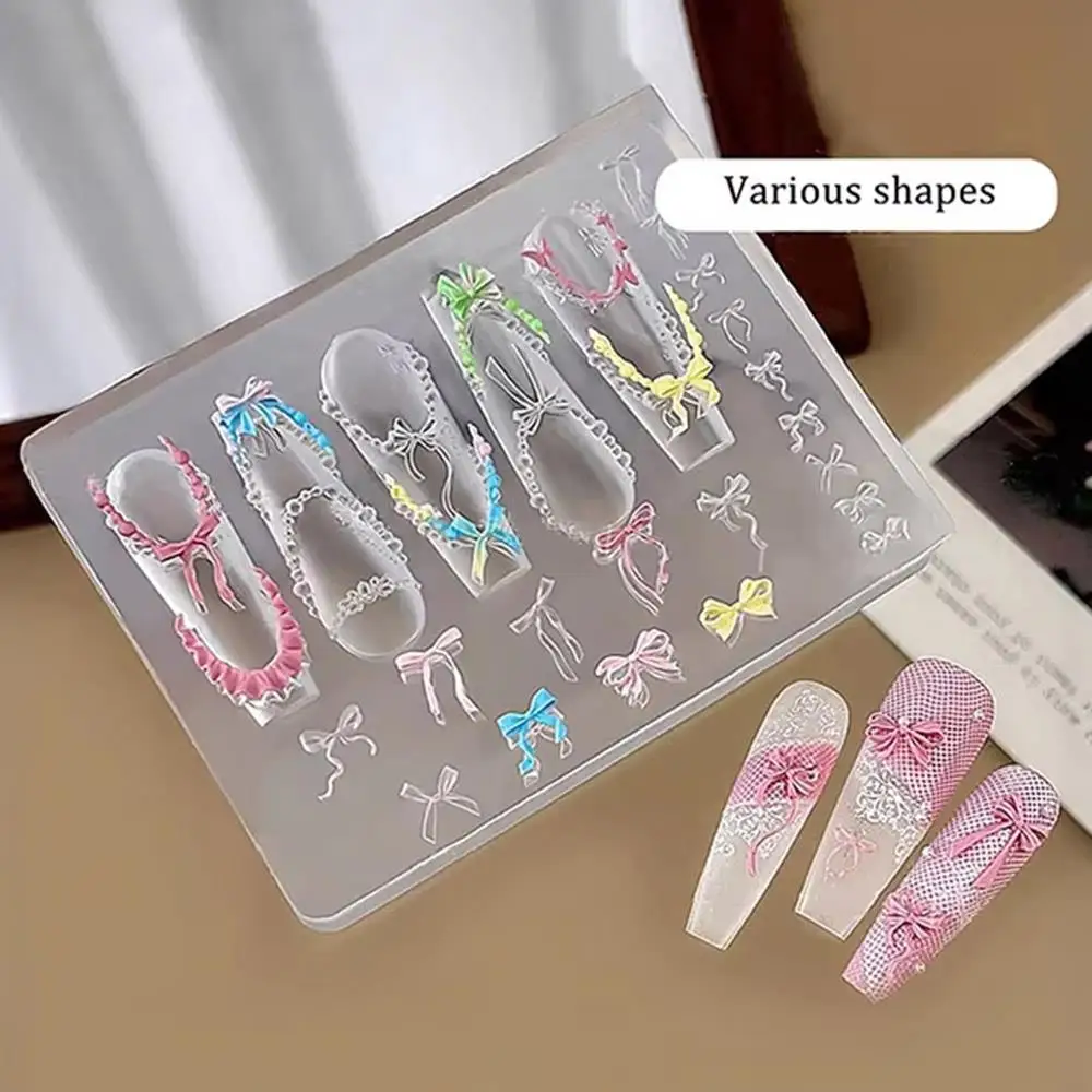 Crème Strik Kralen Ketting 3D Acryl Nagelvorm Creatieve Nail Art Decoraties DIY Ontwerp Siliconen Nail Art Mold Voor Nail Charms