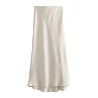 2024 New Women's European And American Style Fashion Silk Satin Texture High Waist Skirt Street Style Elegant Mid-length Skirt - Image 5