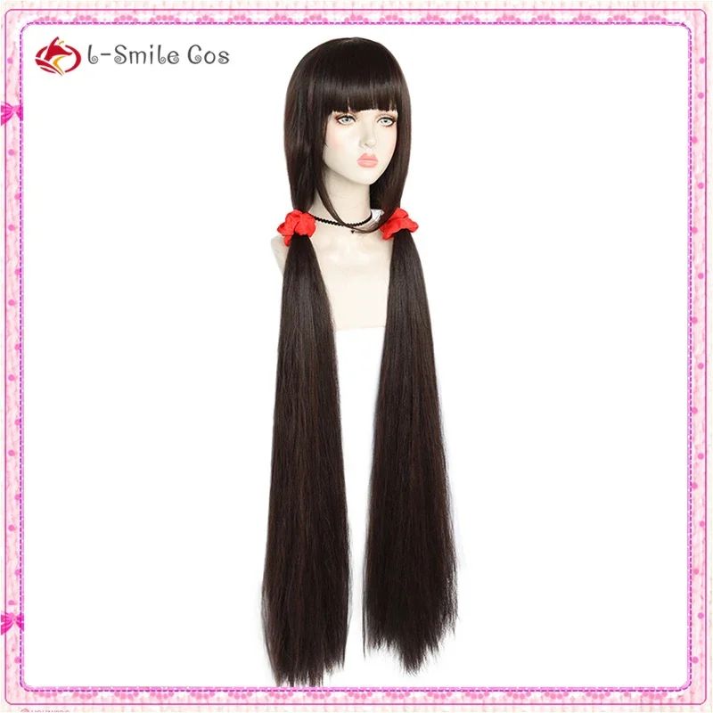 Harukawa maki peruca com faixa de cabelo cosplay dangan ronpa resistente ao calor cabelo sintético danganronpa perucas femininas + touca peruca