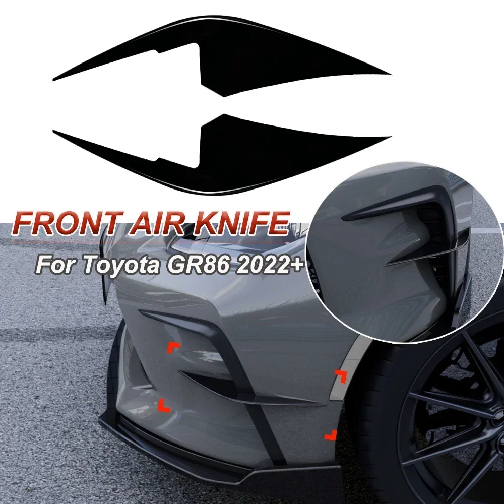 for 2022+ Toyota GR86 car front wind blade vent grille spoiler car sticker exterior modification accessories body bright black