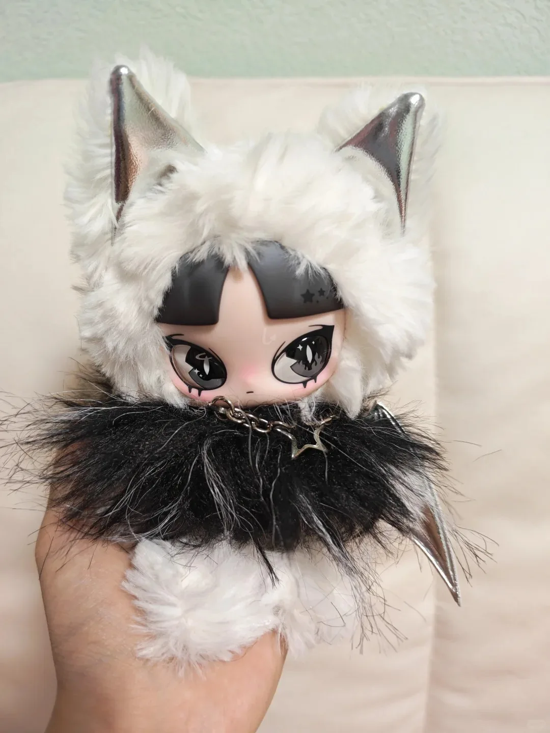 Original Inn'S Is An Angel A Cat Plush Doll Silver Wing Cat Ear Vinyl Face Doll Collectible Toy Pendant Ornament Home Decoration view 2