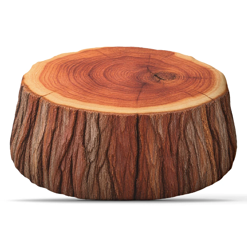 Tree Stump Plush Pillow Rustic Woodland Cushion Irregular Stuffed Throw Pillow for Sofa Living Room Nature Home Decor Gift