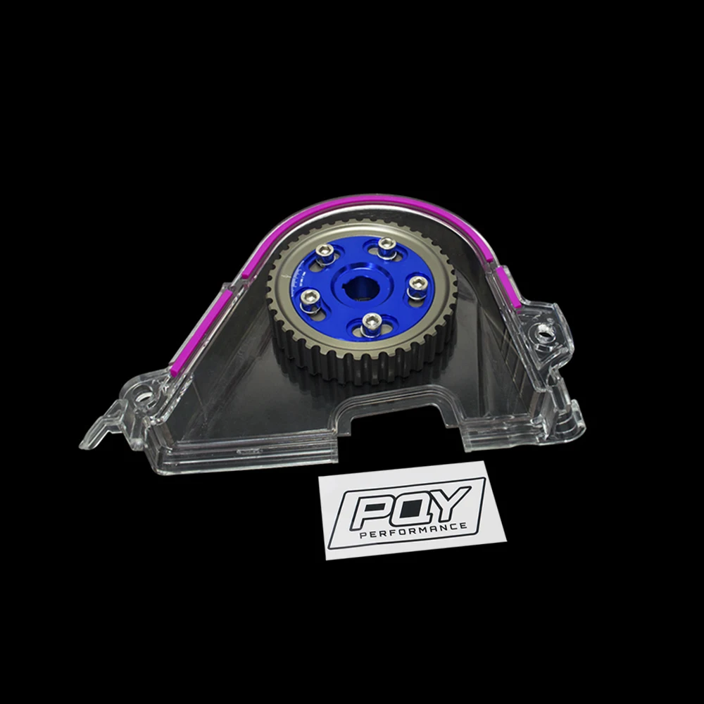 LIZHI RACING - Aluminum Cam Gear + Cam Cover FOR 96-00 Civic D16Z D16Y WITH PQY STICKER LZ6542B+6337