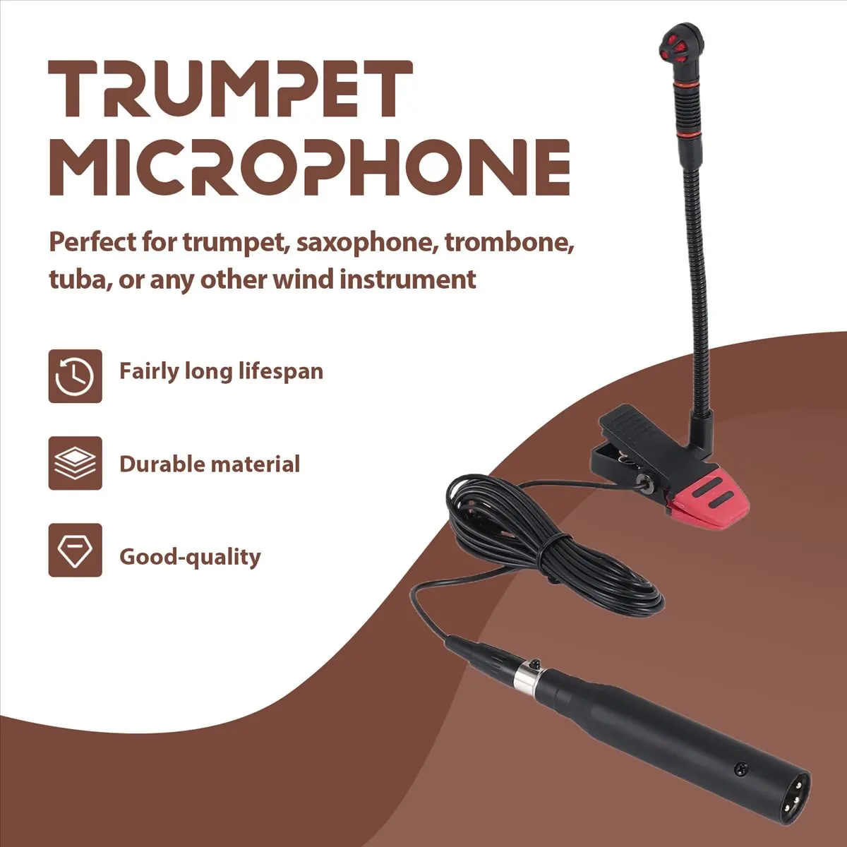 A72U  IM500 Clip-on Instrumental Condenser Microphone Gooseneck Mic for Orchestra Saxophone Trumpet Saxe view 5