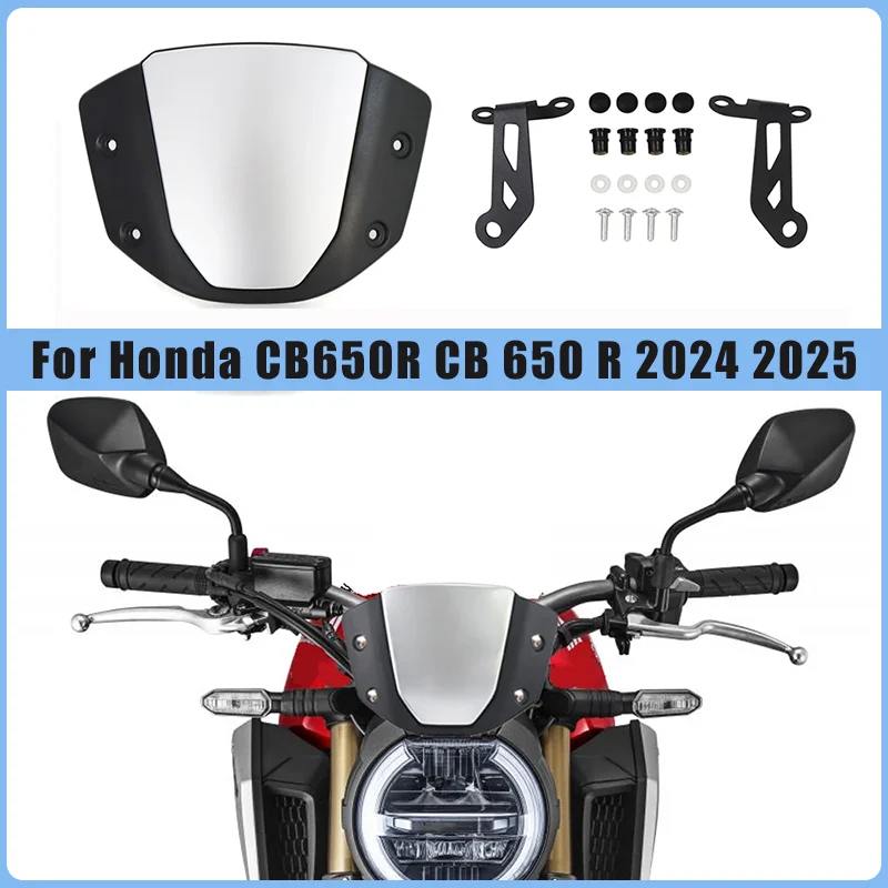 

Motorcycle Sport Windshield Motorcycle Front Wind Deflector With Bracket Air Fairing Wind For Honda CB650R CB 650 R 2024 2025