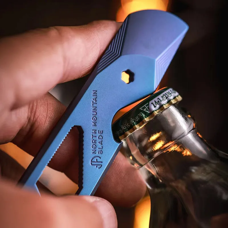 Titanium Alloy Crowbar EDC Multi-functional Screwdriver Bottle Opener Keychain Universal Screwdriver Portable Carry-on Tool