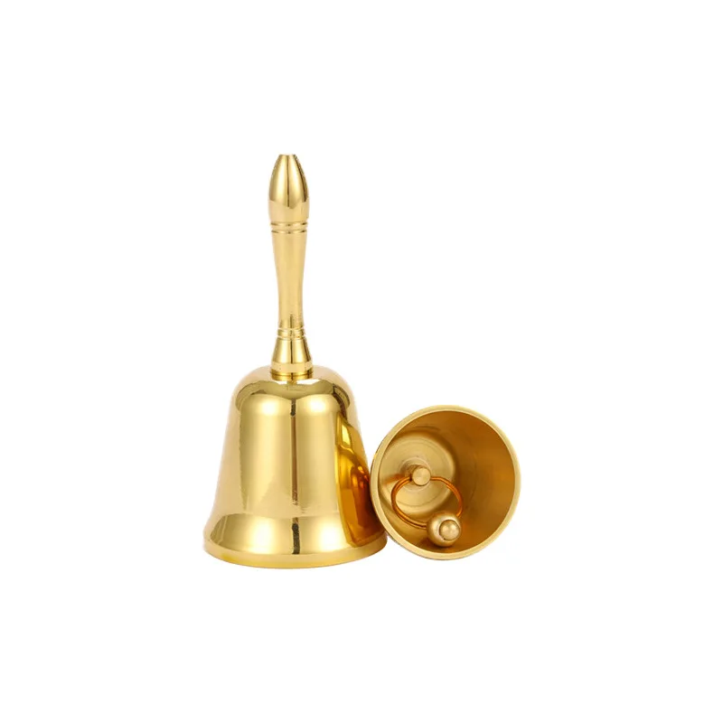 Brass Hand Bell Class Bell Children's Rattle Elderly Call Bell Bed Bell Meeting Reminder Dish Passing Copper Bell