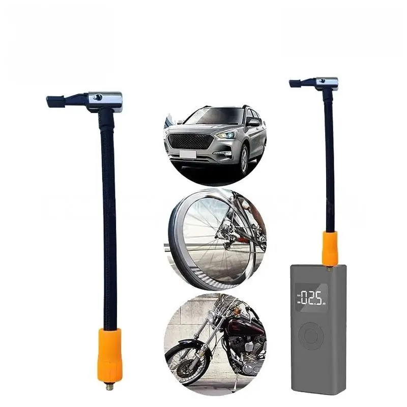 

1Pcs Braided Tire Inflator Hose With Leak Proof Connector Flexible Design For Car Bike Motorbike Inflation