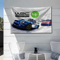 World Rally Championship WRC Flag Polyester Digital Printing Banner for Garage Wall Art Out Door Decoration With Brass Grommets