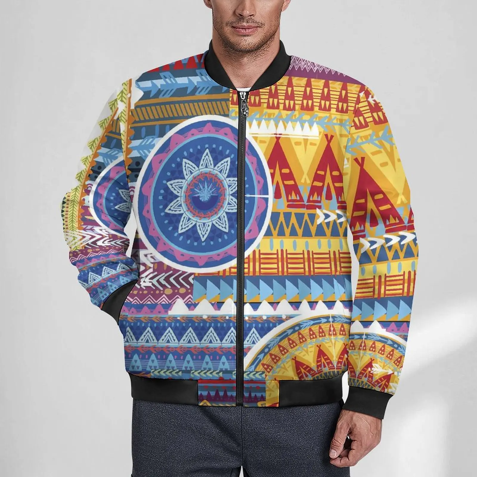 

Vintage Tribal Casual Jackets Mens Abstract Art Coats Autumn Kawaii Jacket Waterproof Design Loose Windbreak 4XL 5XL 6XL