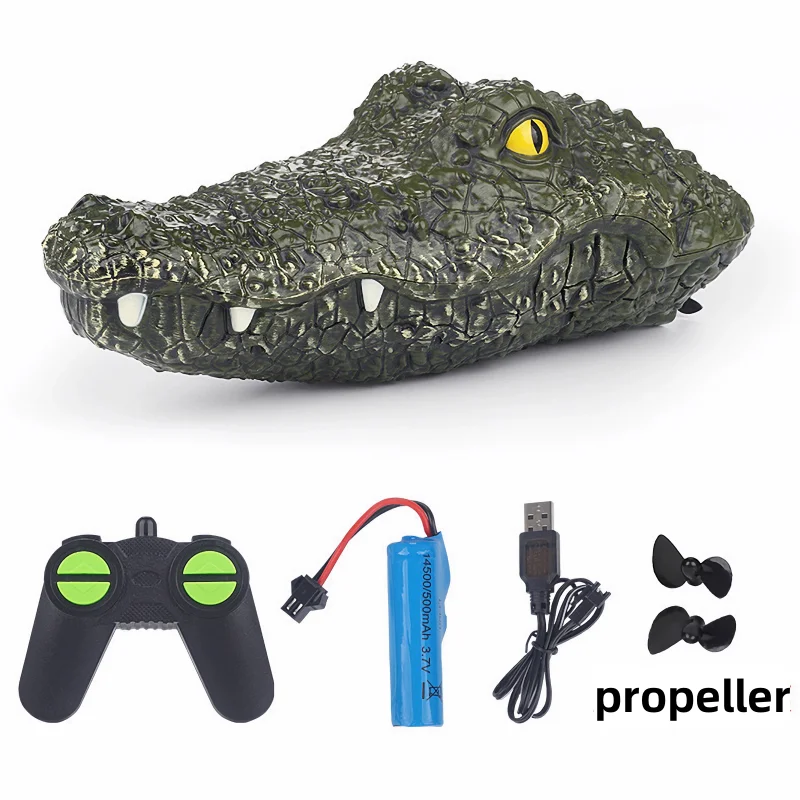 RC Crocodile Head Boats Ship Novelty Toys Simulation Electric Spoof Prank Gift 2.4G Remote Control Funny Alligator Kids Children