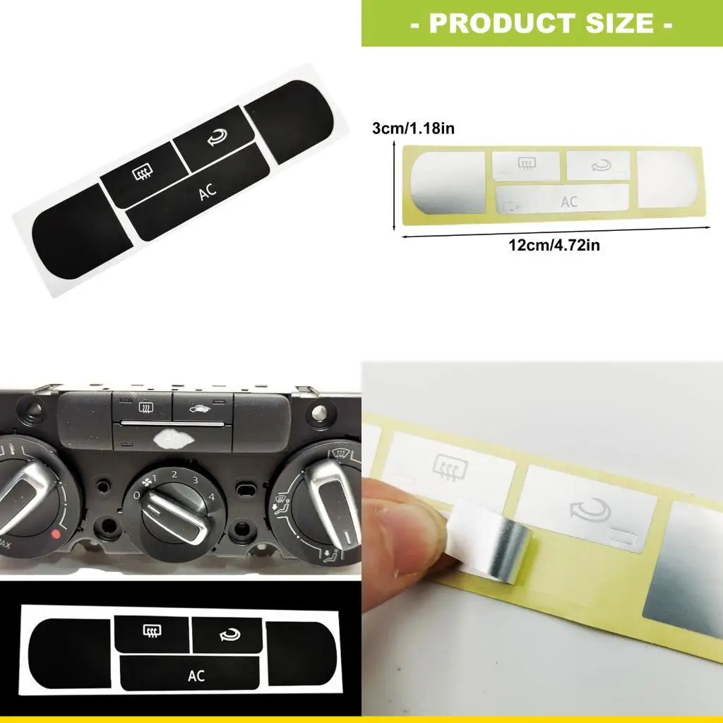 SZCH Car Interior Air Conditioner Panel Sticker Decal Upgraded Black Silver Color Long Lasting
