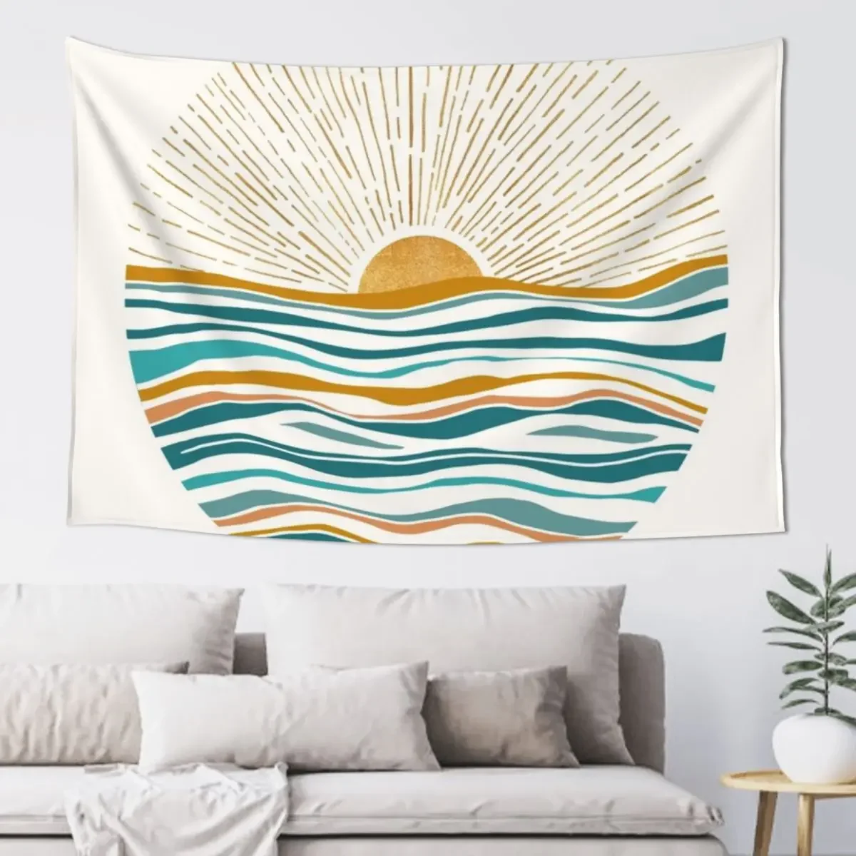 

Sun and Sea Abstract Landscape Tapestry Funny Room Aesthetic Wallpaper Bedroom Room Aesthetic Decor Tapestry