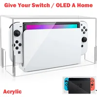 Caja de exhibición, cubierta antipolvo para Nintendo Switch NS, consola de juegos, funda protectora, cubiertas duras acrílicas, accesorios Oled para interruptor