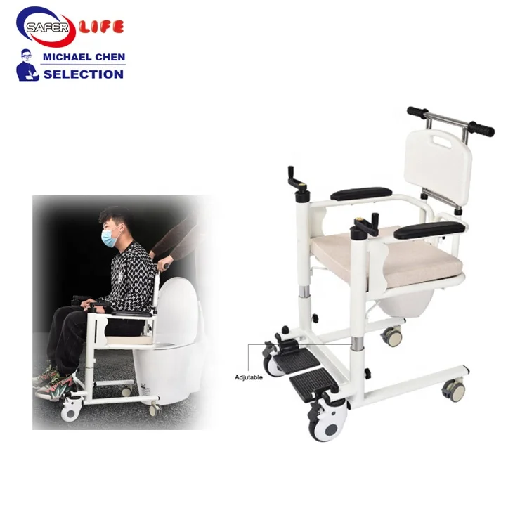 Health equipment elderly care chair patient transfer chair disable rollator transport chair height adjustable with wheels