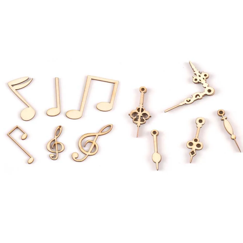 

50Pcs DIY Wooden Pendants Clock Pointer Shape Creative Hanging Craft Supplies for Home Garden Party Christmas Decoration