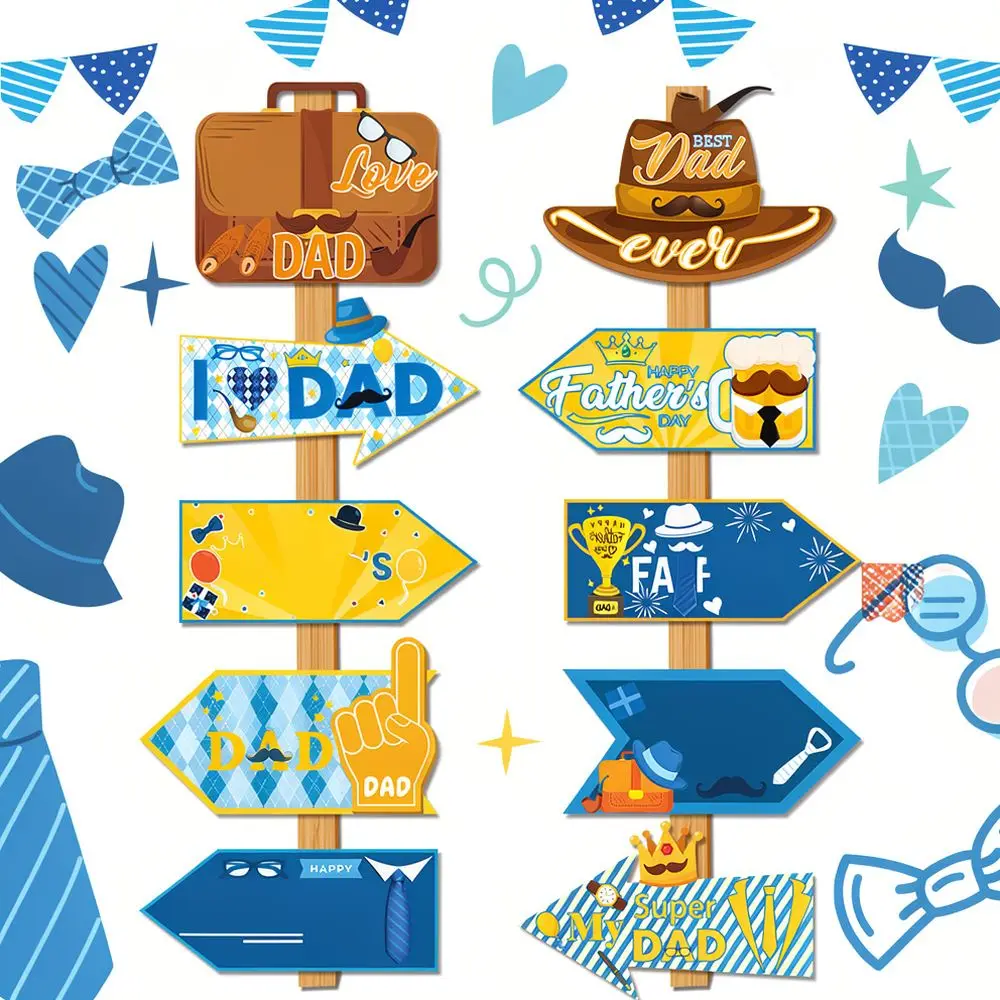 Outdoor Fathers Day Direction Sign Paper Lawn Garden Yard Decor Path Marker Celebration Party Supplies