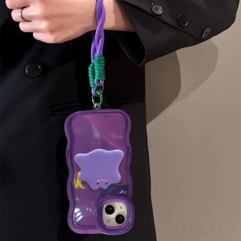 

Ремешок через плечо, ожерелье, мультяшный держатель для телефона, чехол для Iphone 17Air 15 14 13 12 Pro Max 16 Plus, силиконовая задняя крышка