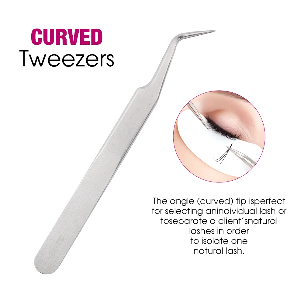 1pcs High Quality Anti-Acid Steel Curved Straight Tweezers Makeup Eyelash False Eyelashes Extension Eye Lashes Styling Tools