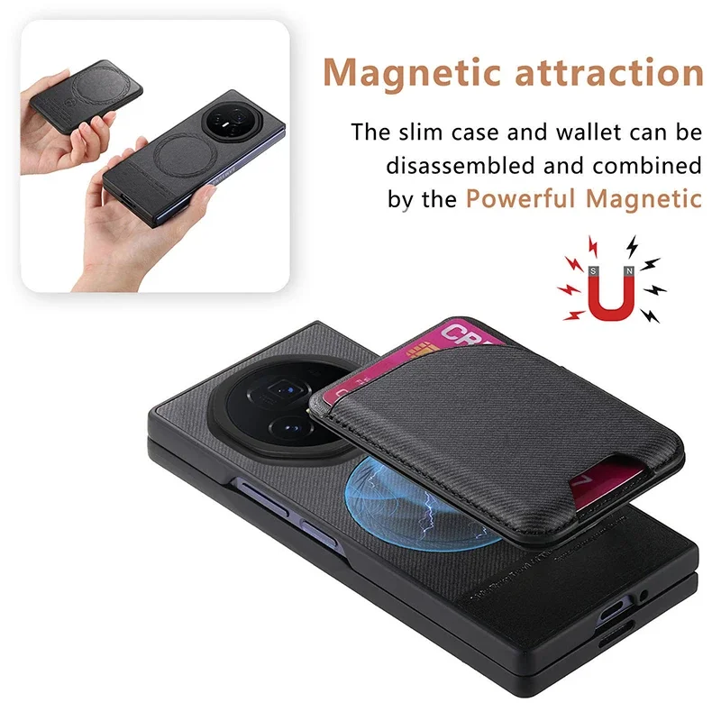 Case For Honor Magic V6 V5 V3 Cowboy Diagonal Fabric Separation Magnetic Card insertion Shockproof Mobile Phone Case Cover