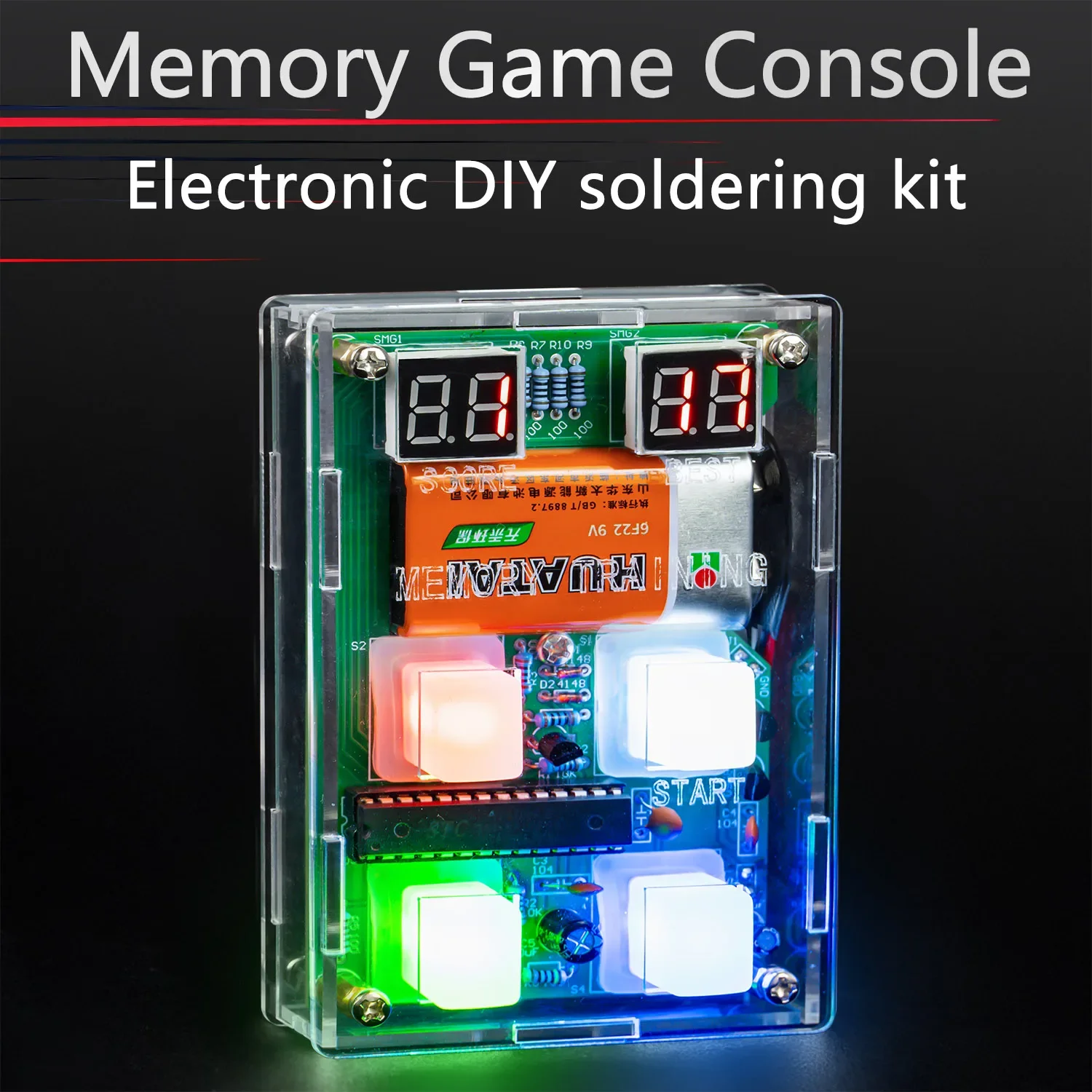 Memory Training DIY Kit - Fun Educational Soldering Practice Game Console with Circuit Board for STEM Learning