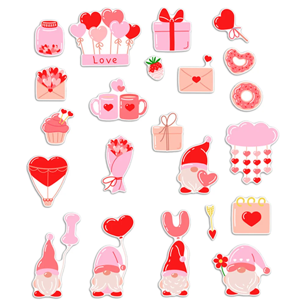 

Valentines Day Stickers DIY Fridge Simple Decors Nail Magnetic Gnome Creative
