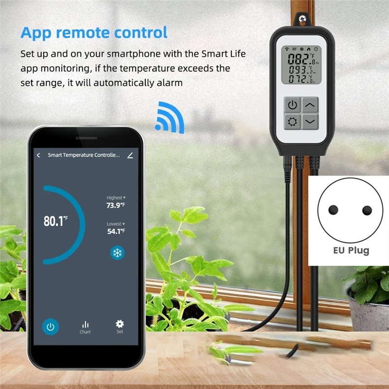 A003 Tuya цифровой регулятор температуры розетка термостат нагреватель вилка для аквариумной теплицы голосовое управление вилка европейского стандарта
