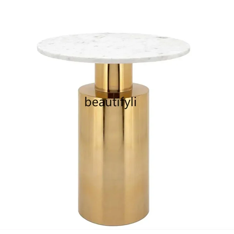 

FG26Nordic Mild Luxury Marble Metal Side Table Designer Sample Room Living Room Sofa round Bar Table Customization furniture