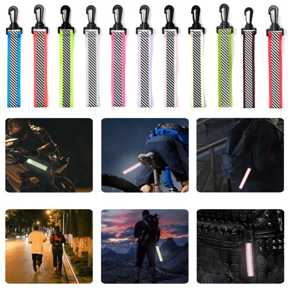 High Visibility Reflective Backpacks Keychains Webbing Material 17 Styles Safety Straps Bag Strap Pendant Outdoor Tool