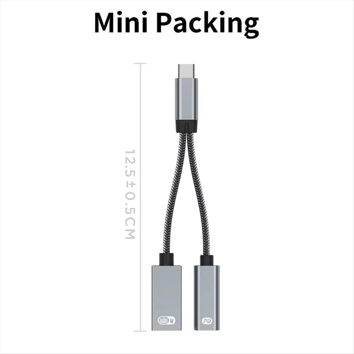 AA19 2 in 1 PD 60W USB C OTG Charging Adapter Cable Type C to USB 2.0 Data Converter for IPad Samsung Huawei Xiaomi Laptop A