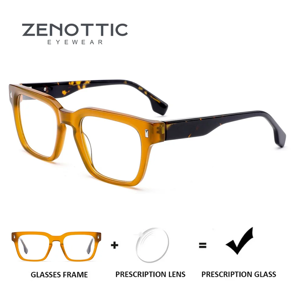 

ZENOTTIC ацетатные очки для женщин в квадратной толстой оправе, модные очки по рецепту, модный ретро-стиль