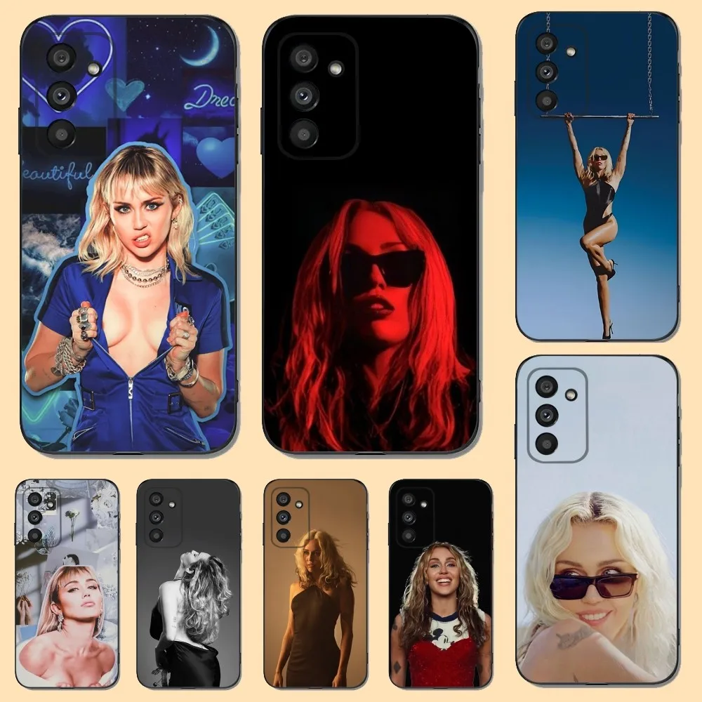 Singer M-Miley C-Cyrus Phone Case For Samsung S23,22,21FE 20,10lite 9,8,5plus 6,7edge Note20,20ultra Black Silicone