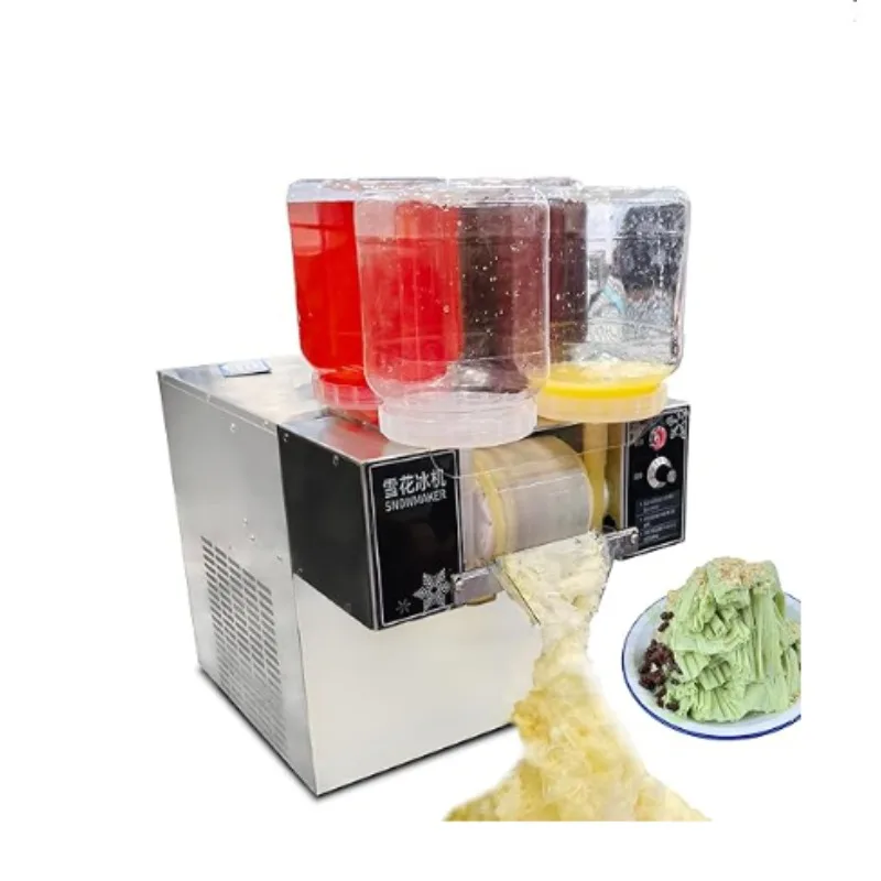 4 Barrels Low Price Commercial Automatic Snowflake Ice hine Speed Adjus Ice Shaver Snow Cone hine