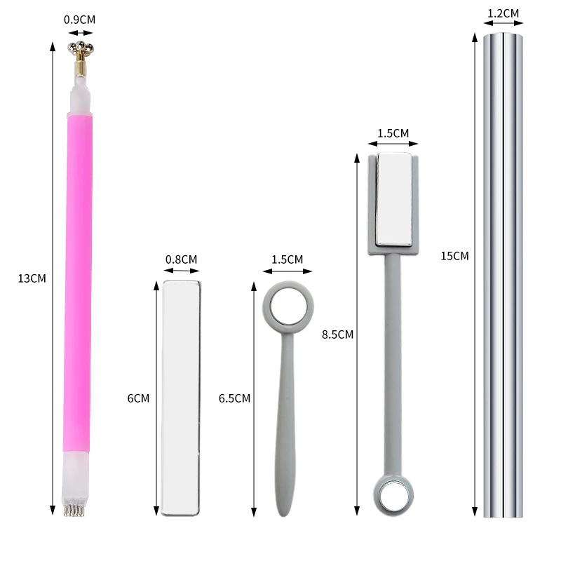 عصا مغناطيسية مستديرة لطلاء الأظافر على شكل عين القط ، طلاء جل مغناطيسي 5D ، حجر قوي ممتص للحديد ، أداة فنية للأظافر ذاتية الصنع ، 1 * *