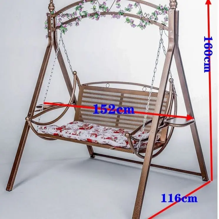 

Swing Outdoor Double Wrought Iron Balcony Leisure Hanging Chair Outdoor Courtyard Outdoor Pastoral Double Indoor Swing Rocking C