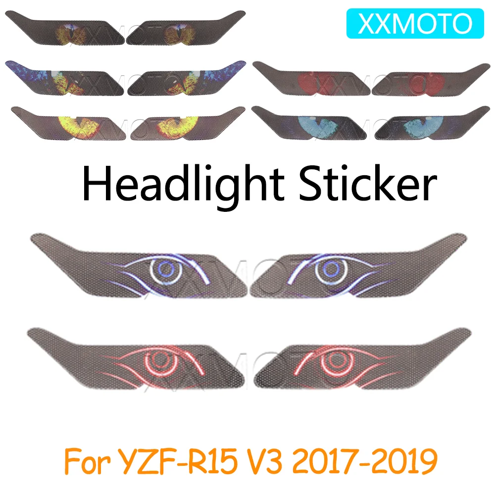 

For Yamaha YZFR15 V3 YZF R15 YZF-R15 17-19 Motorcycle Headlight Stickers Protection Decal Decoration Fairing Headlamp Stickers