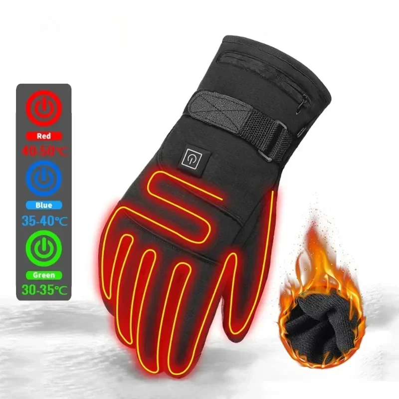 Elektrisch beheizte Handschuhe Winterhandschuhe Skifahren Beheizte Handschuhe Wasserdichte beheizte Handschuhe Touchscreen Motorrad Racing Reithandschuhe