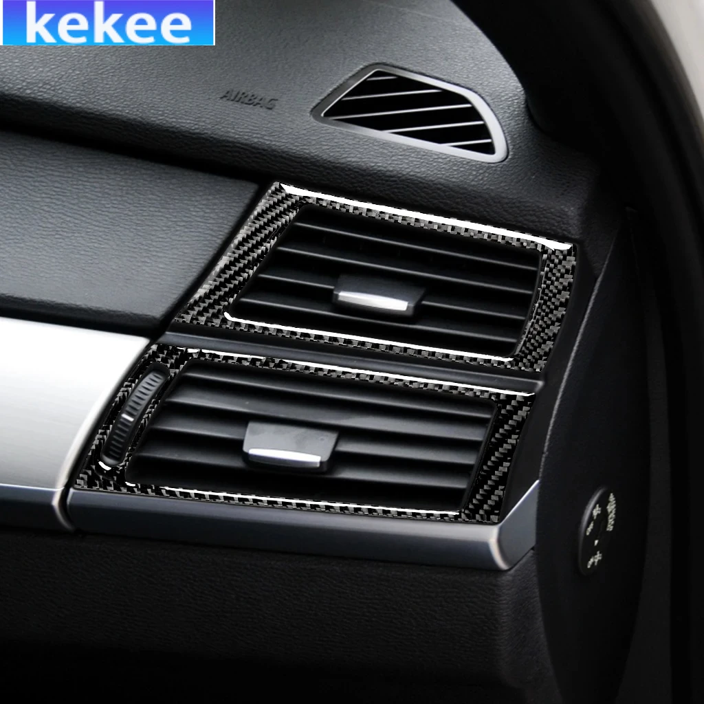 

For BMW X5 E70 2008-2013 For X6 E71 2009-2013 Dashboard Side Air Outlet Vent Carbon Fiber Accessories Interior Cover Stickers