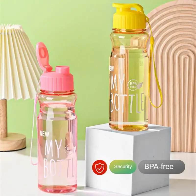 Transparent Water Bottle Portable Sport Cup For Drinking Kitchen Tools 550ML Water Bottle For School Gym Travel Girl Boy