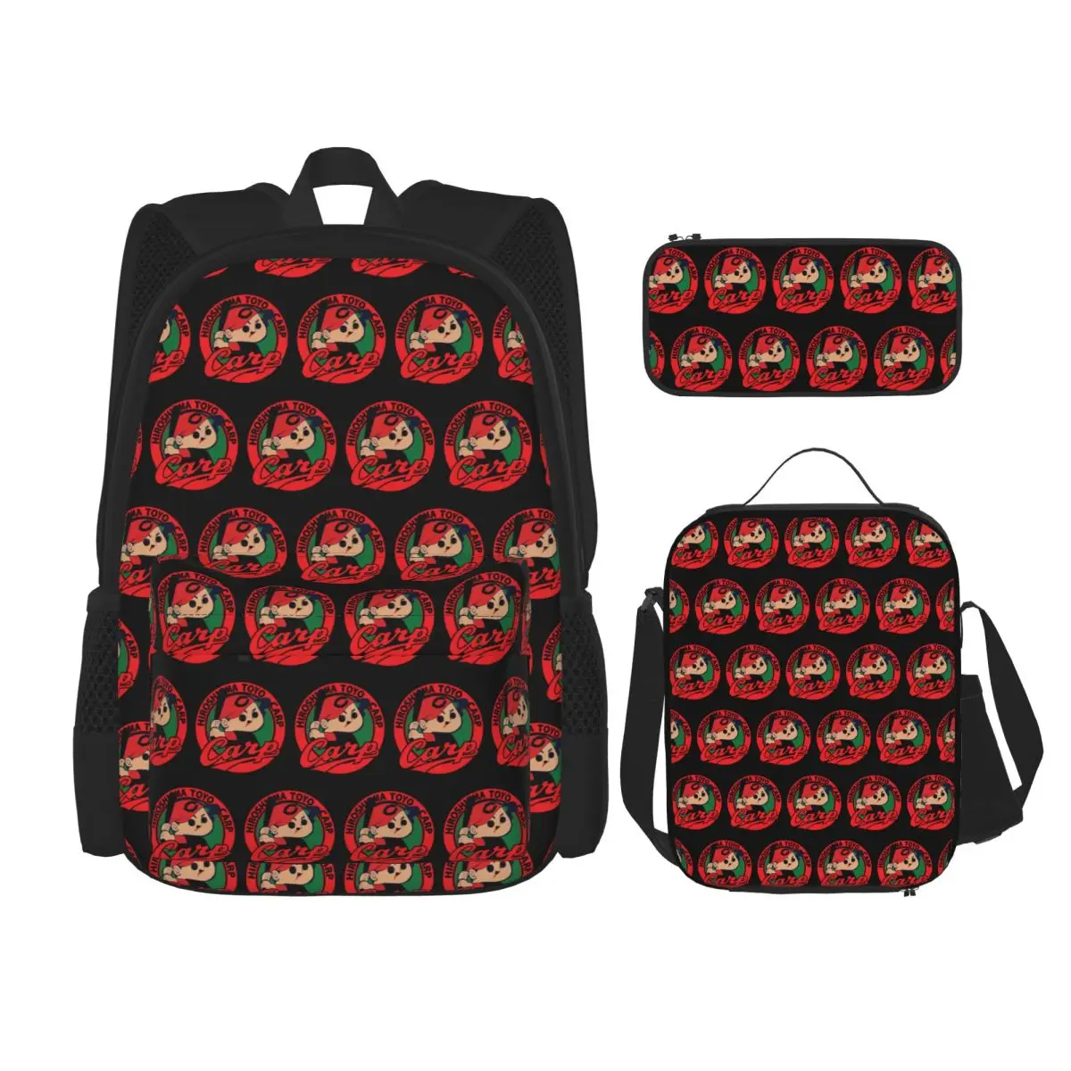 

Hiroshima Toyo Carp Backpacks Boys Girls Bookbag Students School Bags Kids Rucksack Lunch Bag Pen Bag Three-Piece Set
