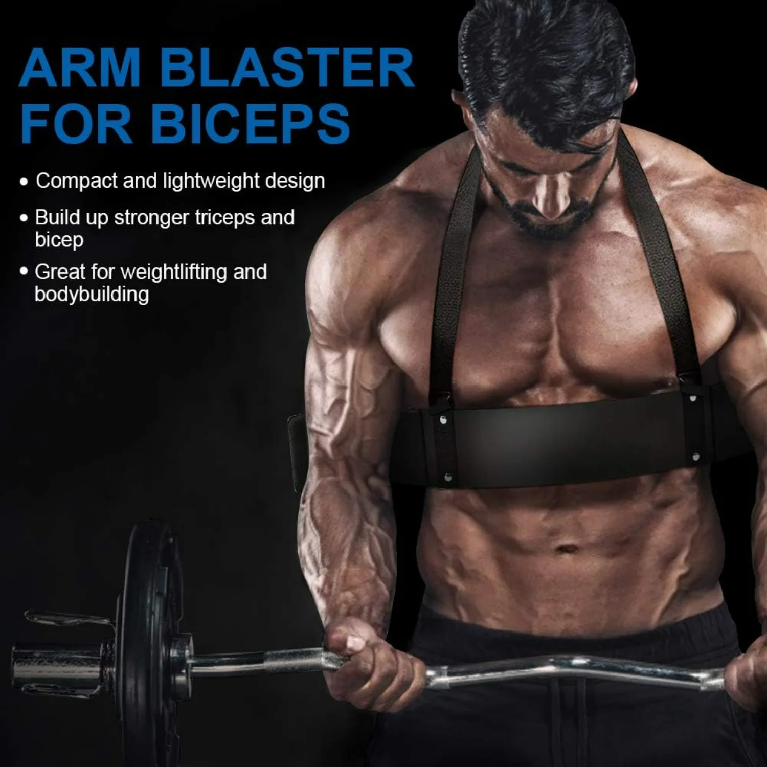 Adjustable Arm Blaster for Triceps and Biceps, Muscle Builder Isolator for Fitness Arm Workout, Support Bicep Curl with Adjustab