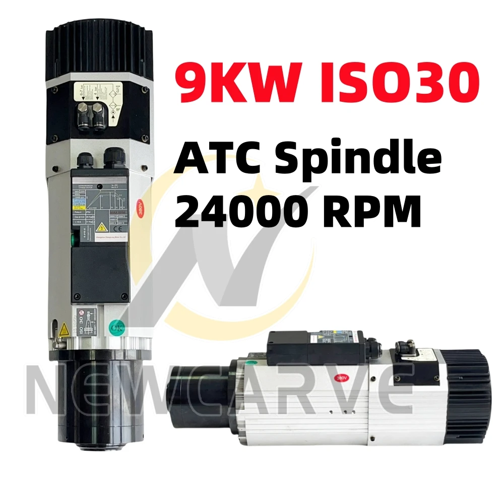ATC Mandrino Raffreddato Ad Aria 9KW Cambio Utensile Automatico del Mandrino Motore 220V 380V Cina ATC ISO30 Per CNC Atc-Mandrino-motore NEWCARVE